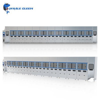 منظف بالموجات فوق الصوتية أوتوماتيكي متعدد الخزانات سعة 175 لترًا مع ذراع ميكانيكية لقطع غيار السيارات والمعادن